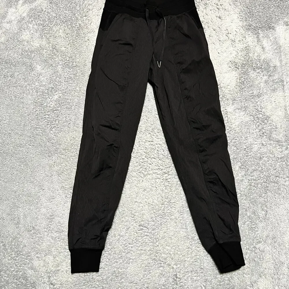 Lululemon Dance Studio Joggers Womens 4 Black High Rise Light Weight Activewear